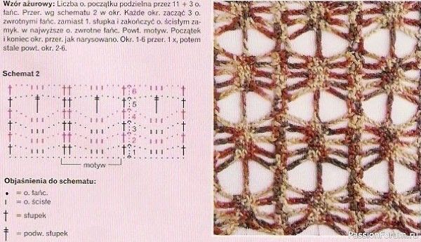Узор жучки крючком схема и описание