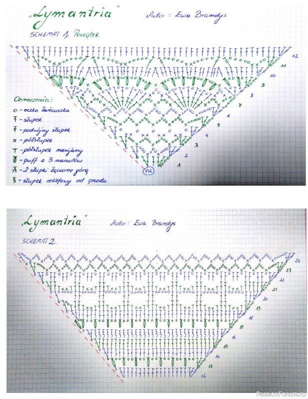 Шаль "Lymantria" Ewa Brandys. Схема + ссылка на видео мк
