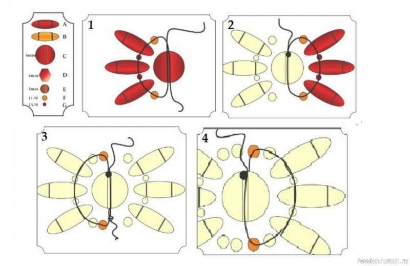 Браслет "Бантики". Схема