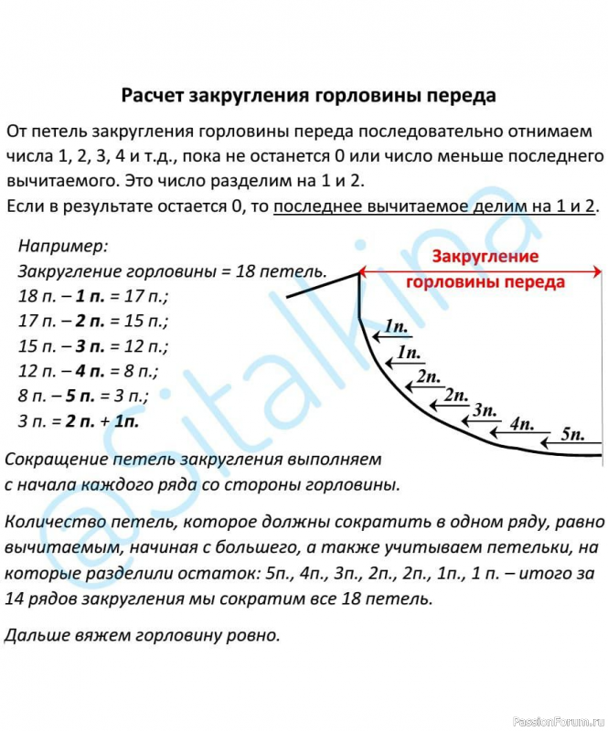 Расчет круглой горловины от Sitalkina