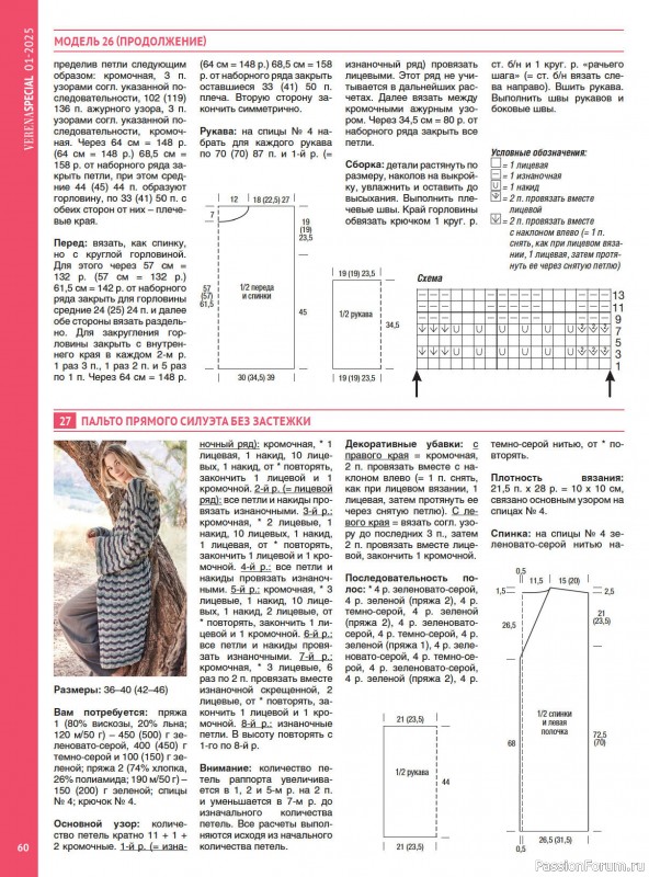 Вязаные модели в журнале VERENA. Модное вязание 1/2025