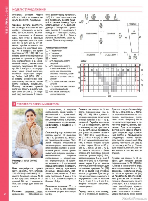 Вязаные модели в журнале VERENA. Модное вязание 1/2025