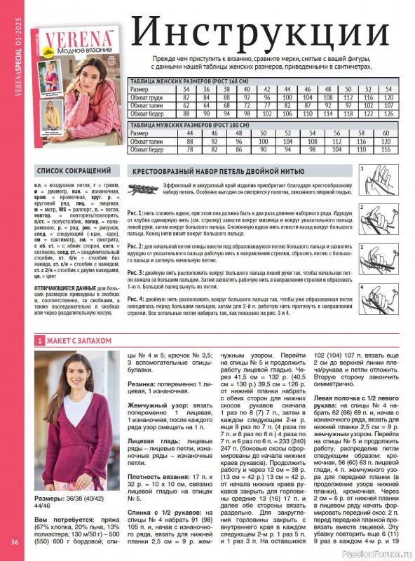 Вязаные модели в журнале VERENA. Модное вязание 1/2025