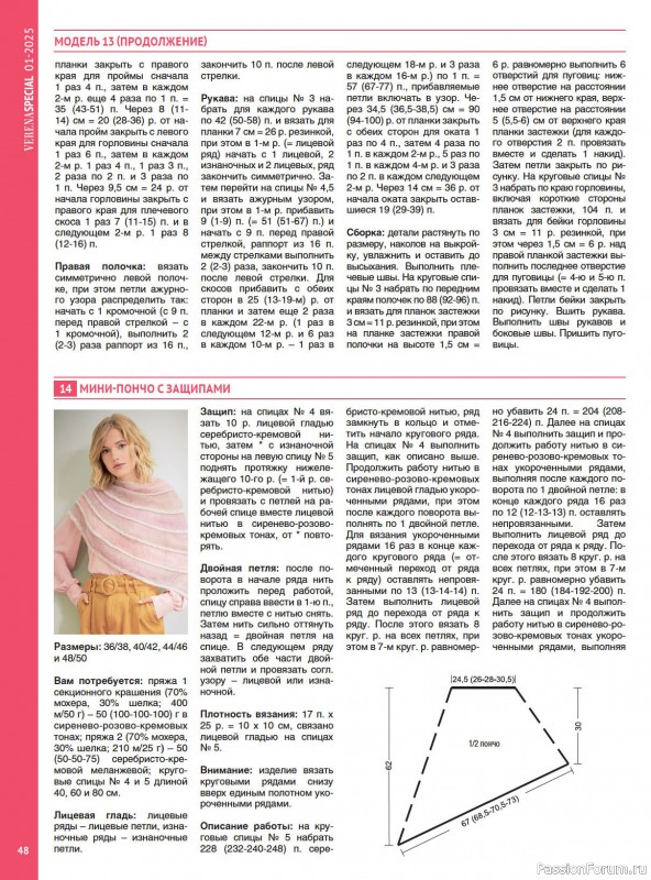 Вязаные модели в журнале VERENA. Модное вязание 1/2025
