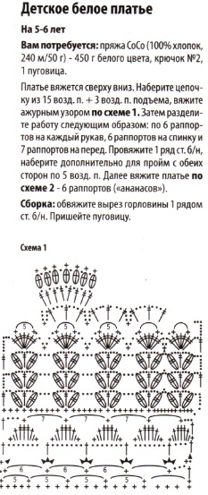 Три платья для девочек крючком