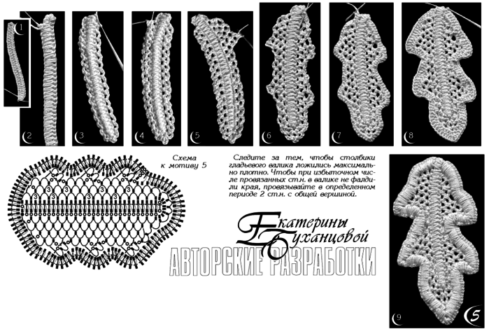 Ещё немного листьев для ирландского кружева и аксессуаров крючком. Часть 2.