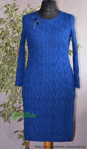 Ажурный узор для синего платья