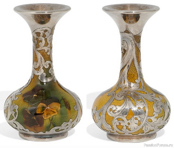 Керамика Rookwood Pottery в серебряной оправе