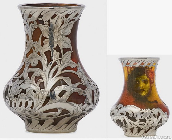 Керамика Rookwood Pottery в серебряной оправе