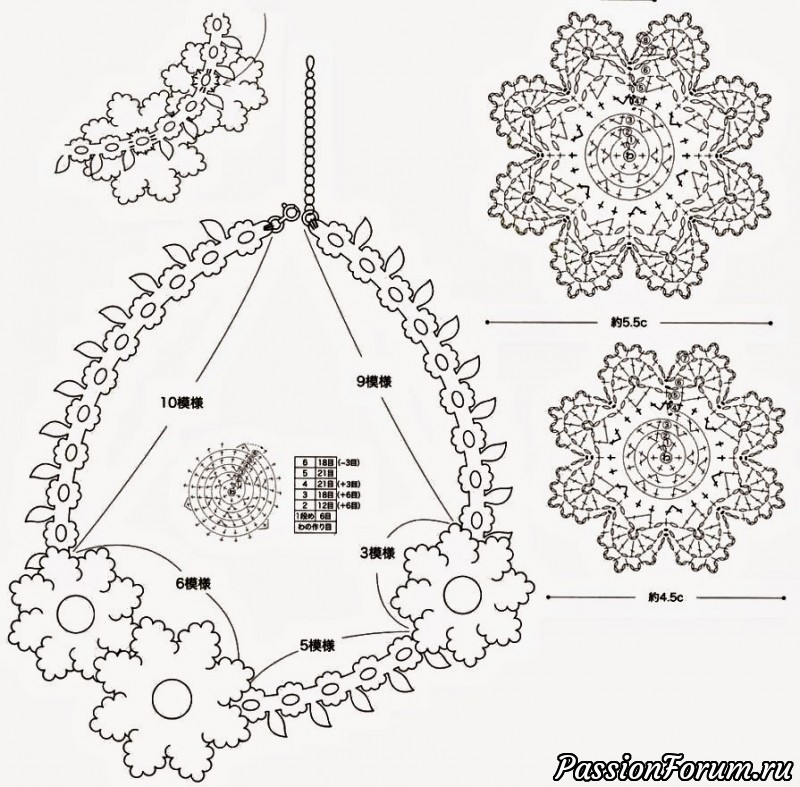 Колье вязаное крючком схемы