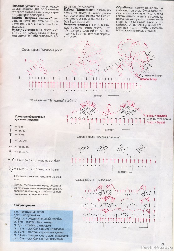 Схемы для обвязывания платочков. Продолжение