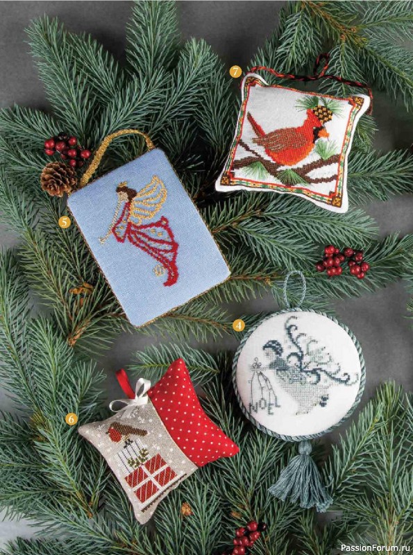 Жрнал "Just CrossStitch - Christmas Ornaments" 2021. Много схем!