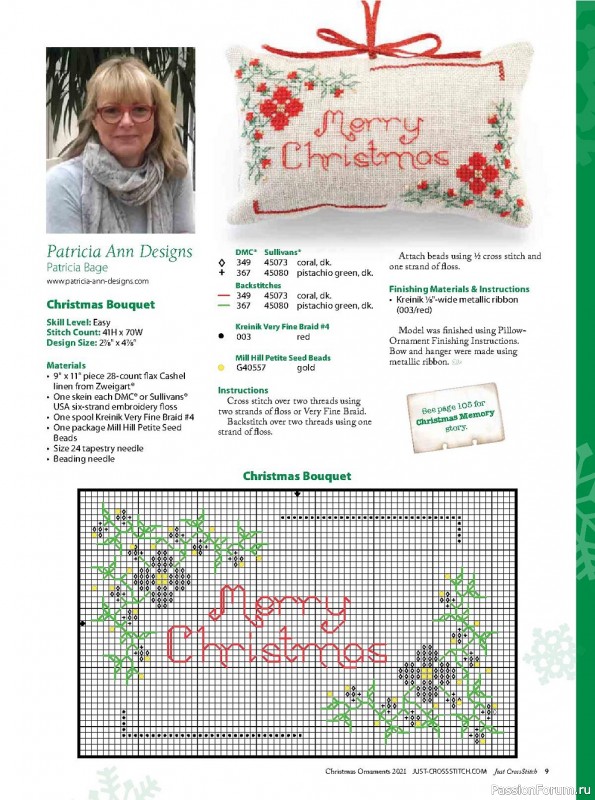 Жрнал "Just CrossStitch - Christmas Ornaments" 2021. Много схем!