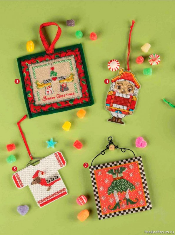 Жрнал "Just CrossStitch - Christmas Ornaments" 2021. Много схем!