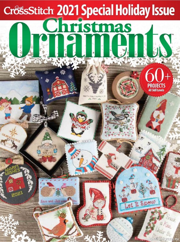 Жрнал "Just CrossStitch - Christmas Ornaments" 2021. Много схем!