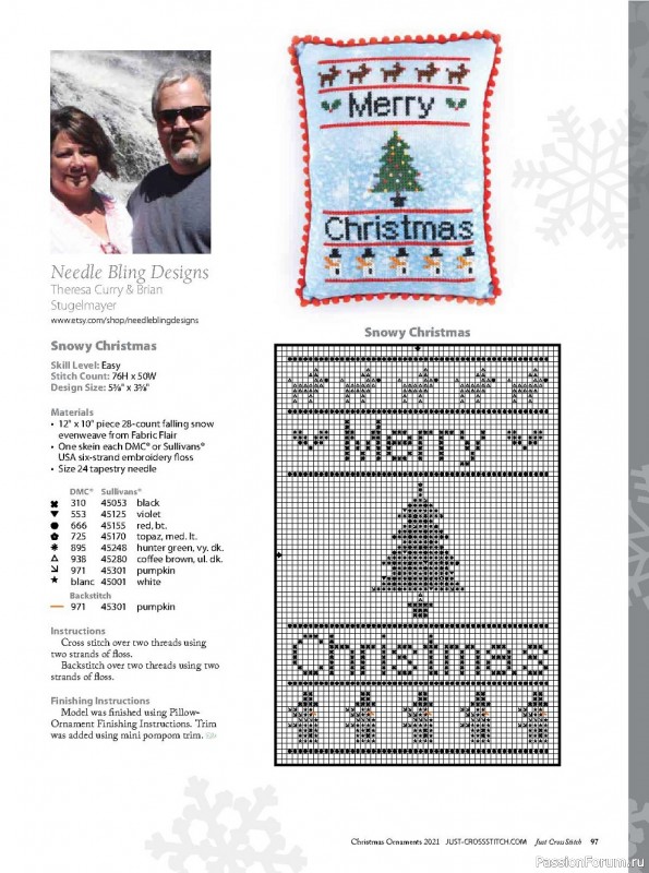 Жрнал "Just CrossStitch - Christmas Ornaments" 2021. Много схем!