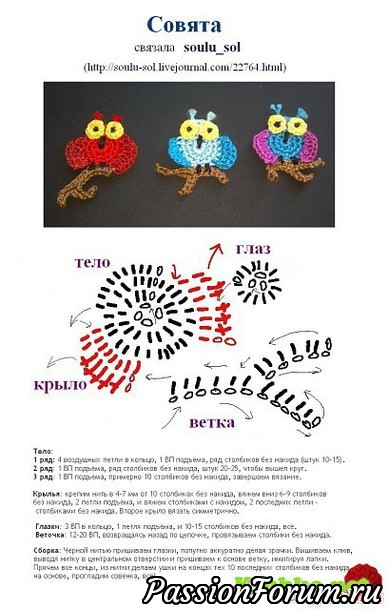 Вязаные аппликации крючком (интернет)