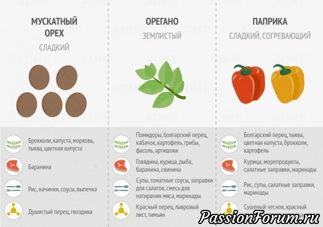 Классная шпаргалка по использованию специй.