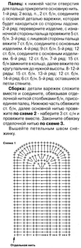 Варежки крючком