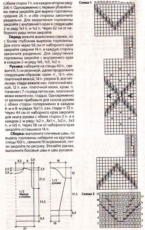 Свитер спицами