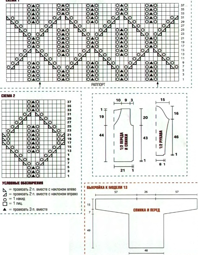 Схема вязания спицами кофты для женщин