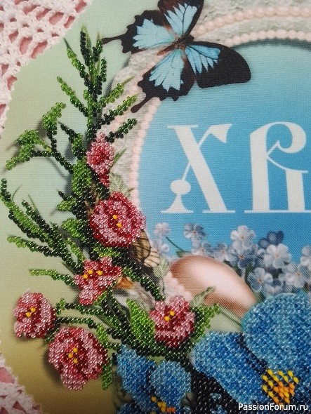 Пасхальная салфетка и крашенки