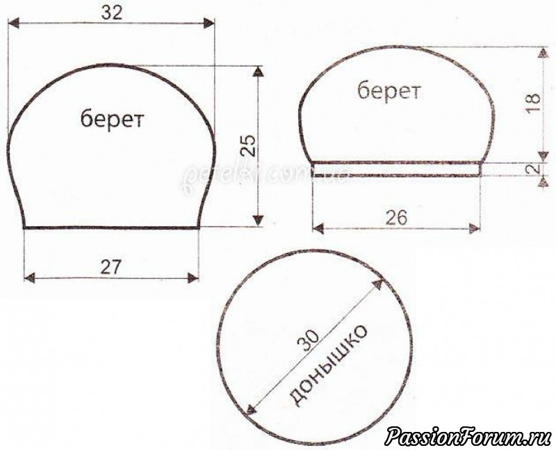 Шапка спицами с объемным узором