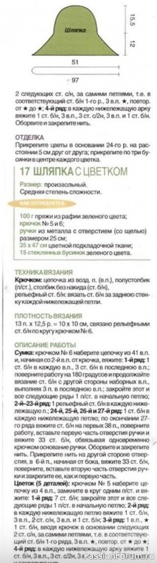 Шляпка с цветком крючком. Описание