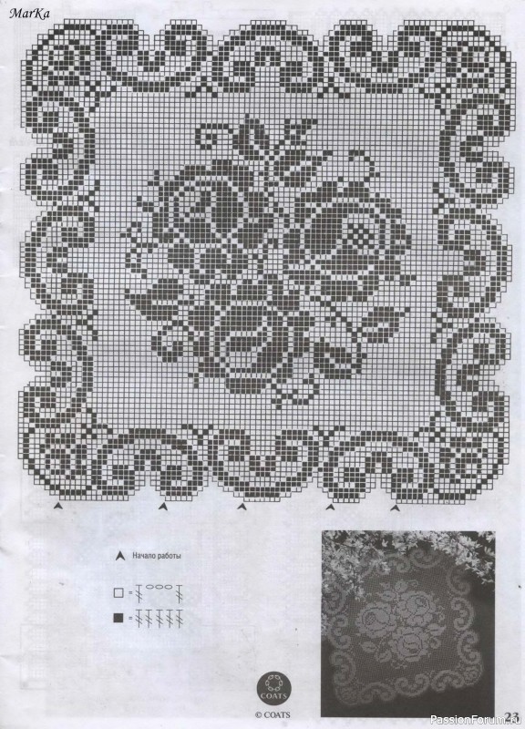 Мода и модель - вязание крючком. Схемы салфеток филеечкой