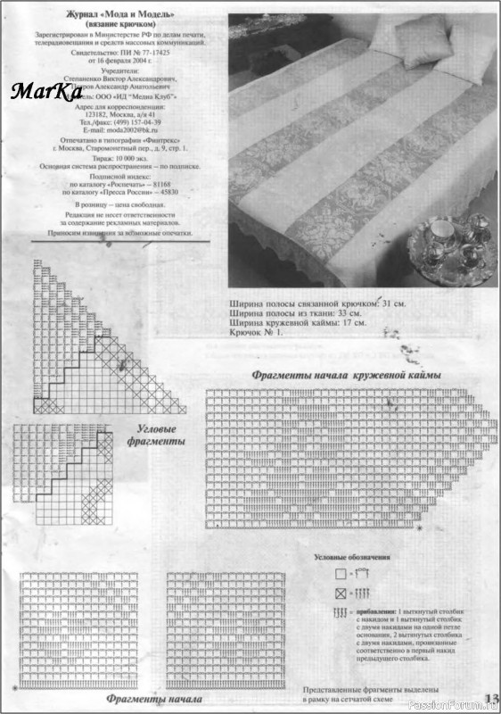 Мода и модель - вязание крючком. Салфетки, скатерти и многое другое