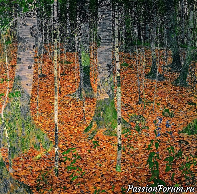 Панно "Березовая роща. Посвящение Г. Климту"