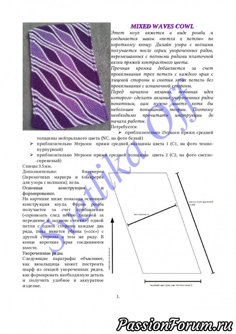 Нужна помощь. Кто вязал коул MIXED WAVES COWL.?