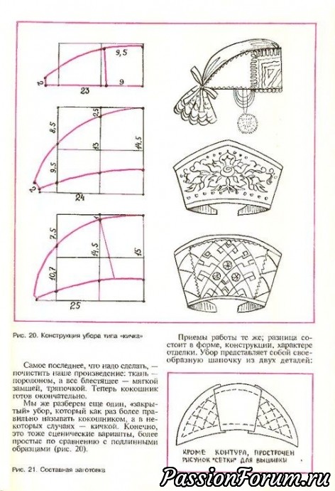 Модели с выкройками, детали кроя из интернета.