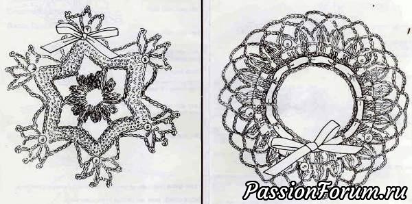 Снежинки крючком