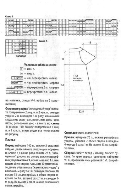 Платье спицами