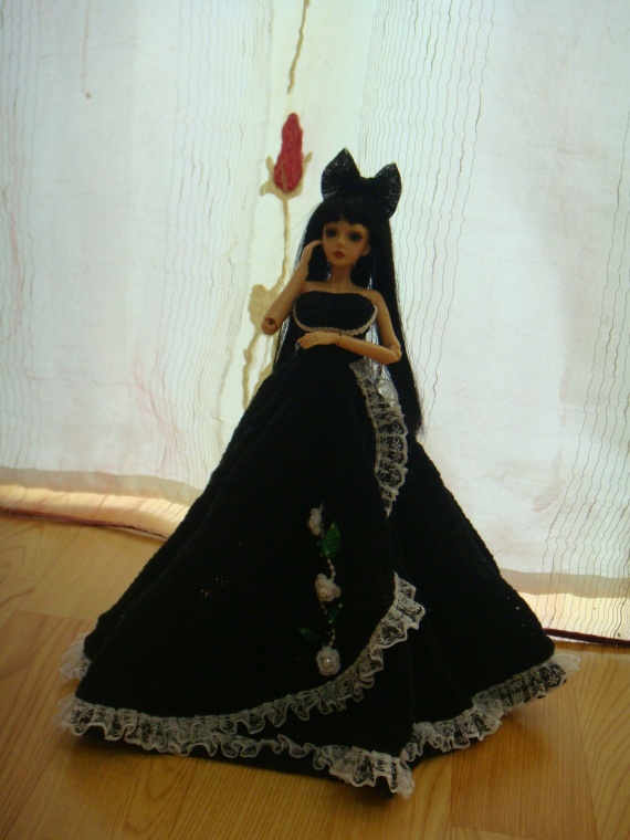 мое вязаное платье для кукол размера Барби