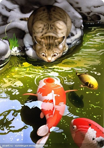 Ловите порцию позитива от художника Макото Маримото. Масло.
