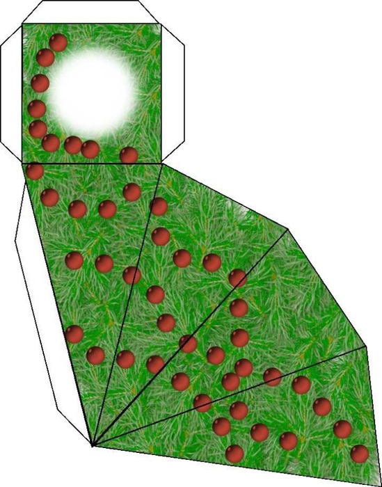 Развертка подарочной коробки на новый год