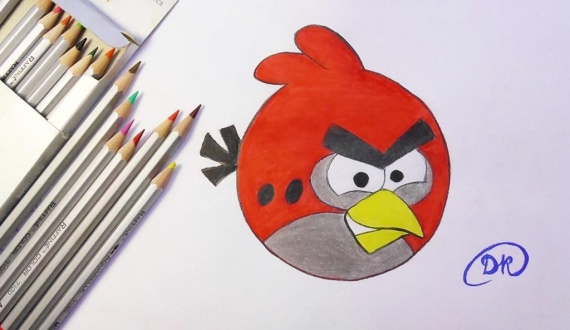 Как нарисовать птичку Angry bird